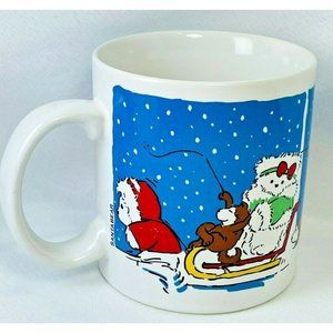 Santa Bear Sleigh Dayton Hudson Christmas Mug Santa Bear Cup Vintage 1989
